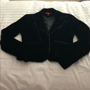 Women’s Furst short velvet blazer/bead accent